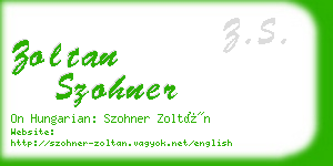 zoltan szohner business card